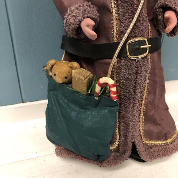 Vtg Paper Mache Robed Taiwan‎ Rustic Old World Santa 10” Christmas decoration - Picture 4 of 6